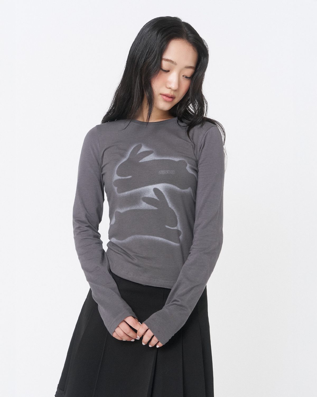 미세키서울(MISEKI SEOUL) Twin rabbit long sleeves CHARCOAL