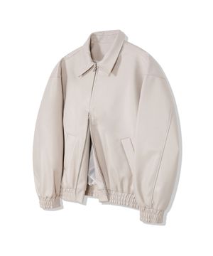 87-STAN009 [리뉴얼] 스탠다드 블루종 레더 자켓 아이보리