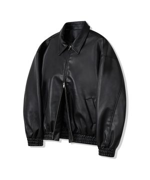87-STAN009 [리뉴얼] 스탠다드 블루종 레더 자켓 블랙