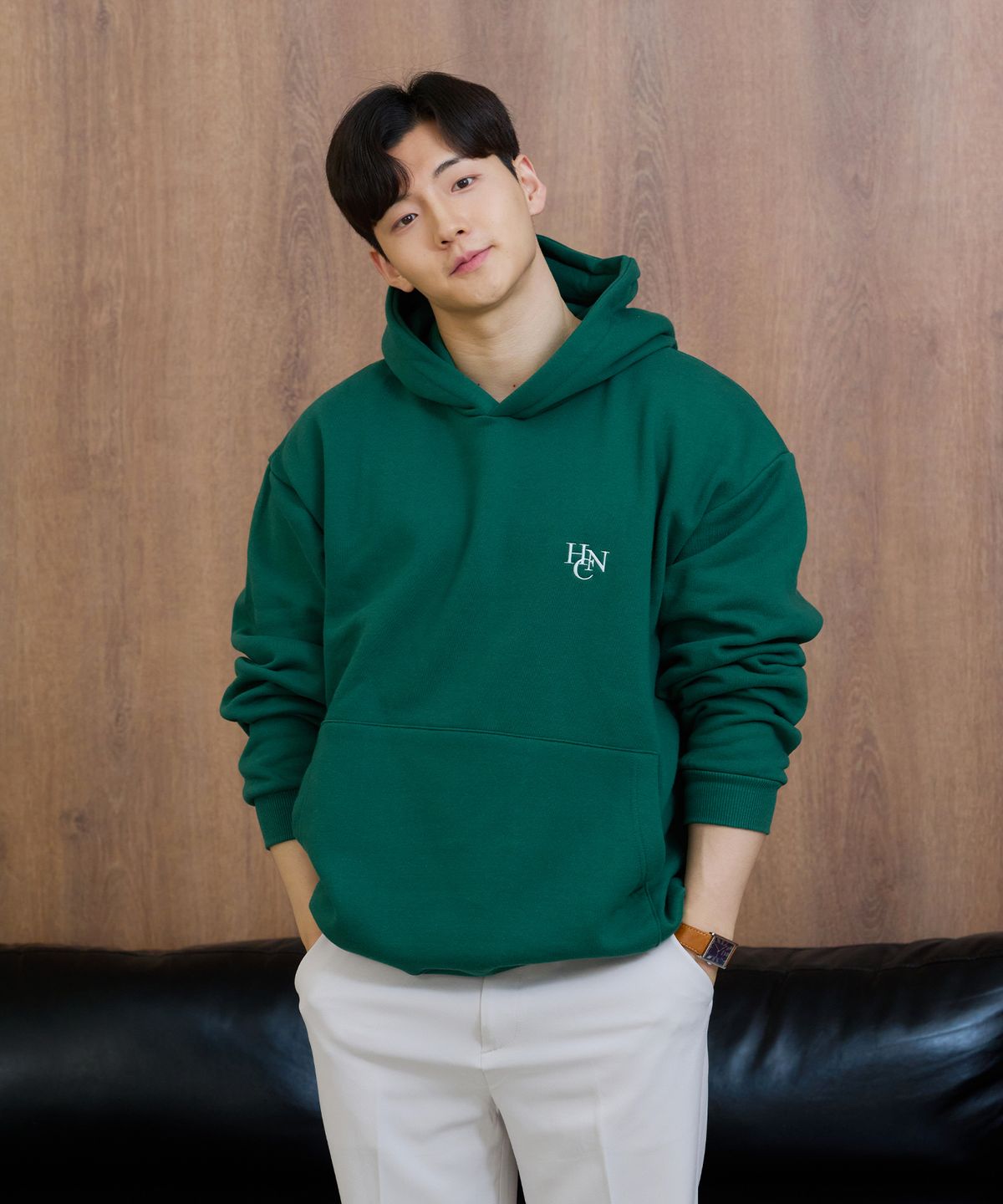 핵쿨남(HECKCOOLNAM) 자수 어깨넓어보이는 남자 오버핏 기모 후드티 머슬핏 긴팔 후드