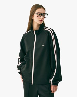 우먼스 리본 트랙 탑 블랙