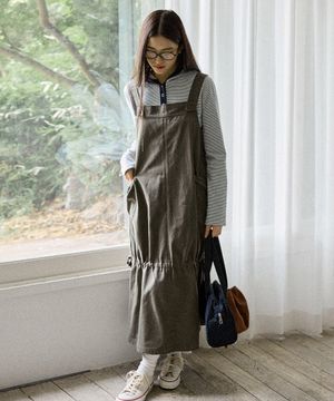 W COMO OVERALL DRESS [KHAKI]