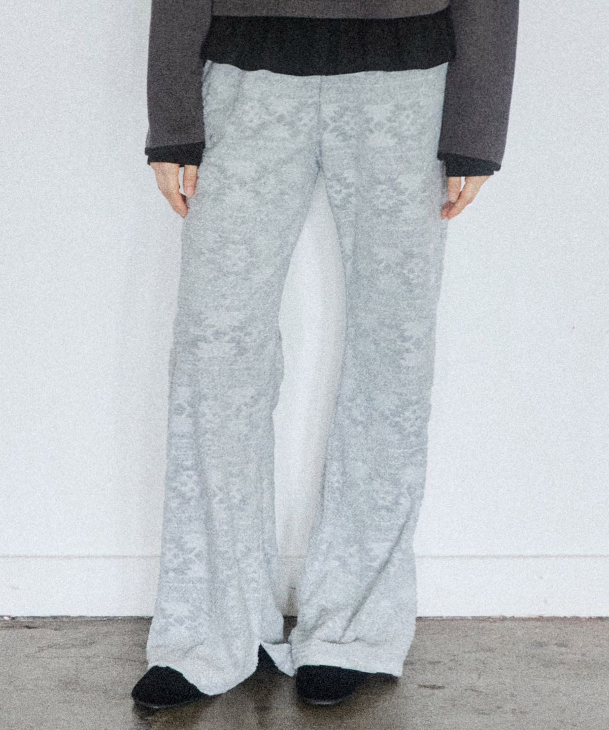 꼬모니노즈(COMONINOZ) W JAQUARD PANTS [LIGHT GRAY]