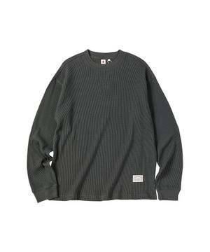 WAFFLE LONG SLEEVES T-SHIRT [CHARCOAL]