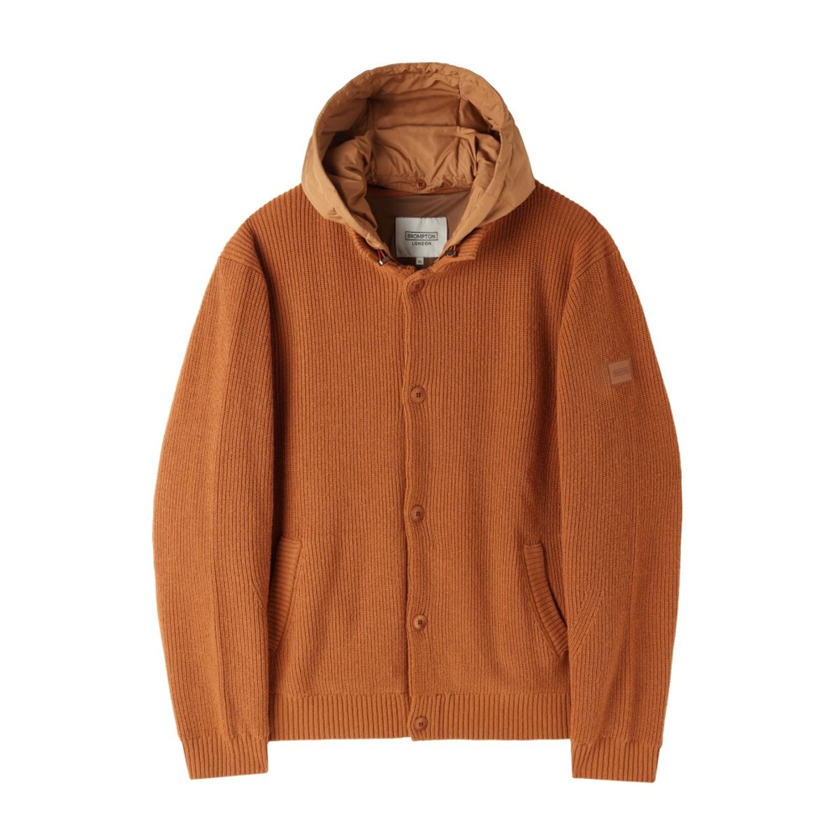 브롬톤 런던(BROMPTON LONDON) HOOD HYBRID CARDIGAN - ORANGE (P254UCD432)