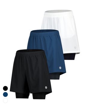 [2PACK]컴팩트 멀티 스포츠 2in1 반바지 (짐웨어 러닝 워터) 남녀 M 투인원 쇼츠(3컬러)