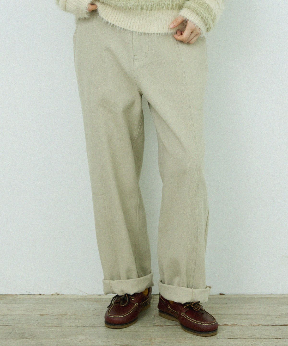 꼬모니노즈(COMONINOZ) NOZ WIDE PANTS [BEIGE]