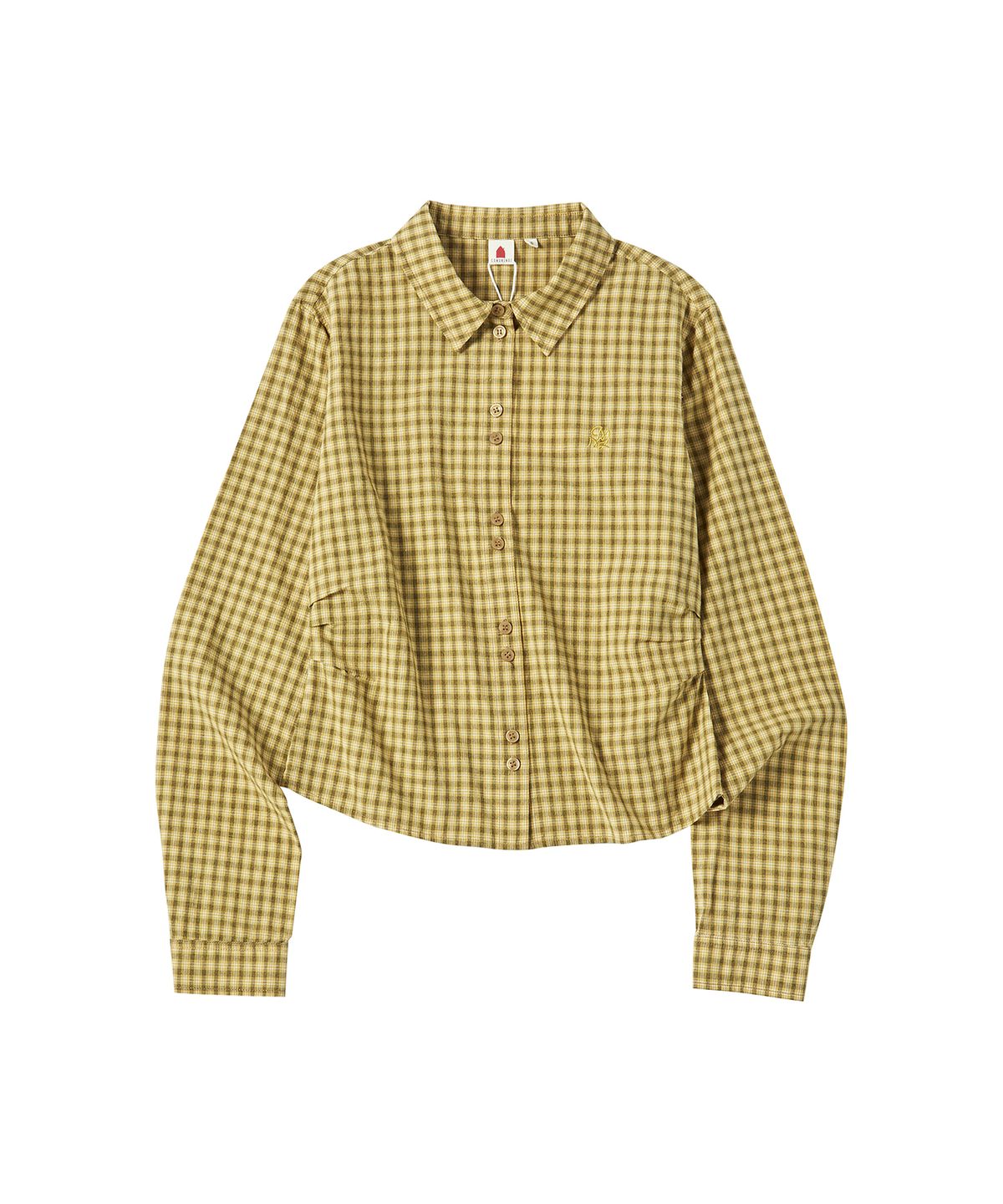 꼬모니노즈(COMONINOZ) W DOUBLE BUTTON SHIRT [OLIVE GREEN]