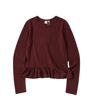W FRILL T-SHIRT [WINE]