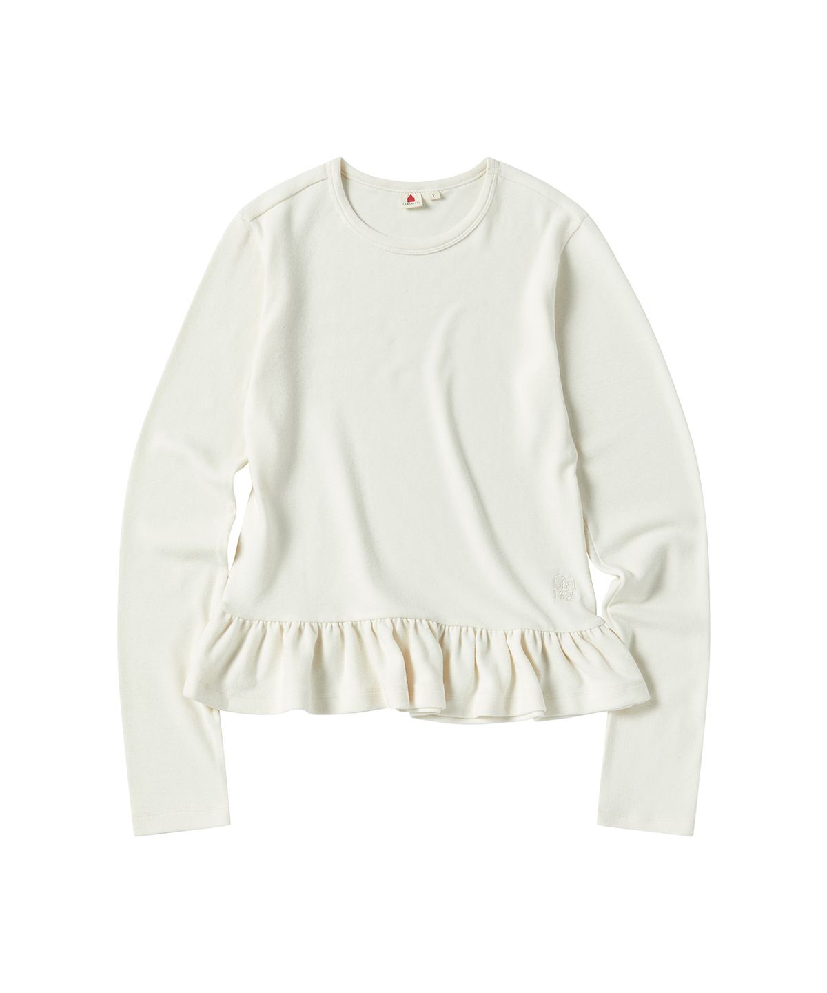 꼬모니노즈(COMONINOZ) W FRILL T-SHIRT [IVORY]
