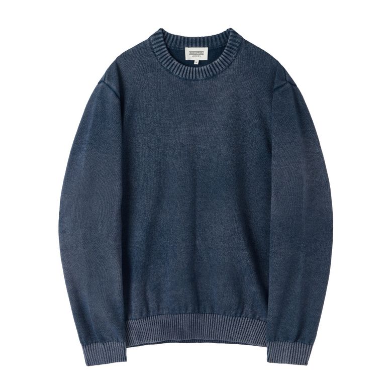 BIO-WASHING COTTON SWEATER - D/BLUE (P253MKT410)