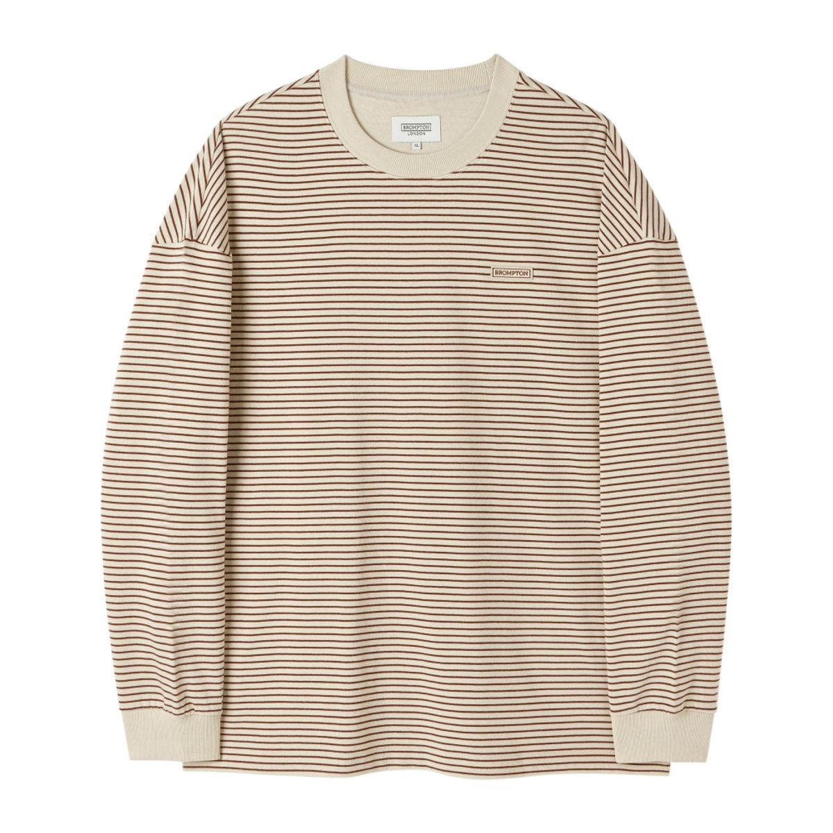 브롬톤 런던(BROMPTON LONDON) STRIPE LONG SLEEVE T-SHIRT - IVORY (P253UTS402)