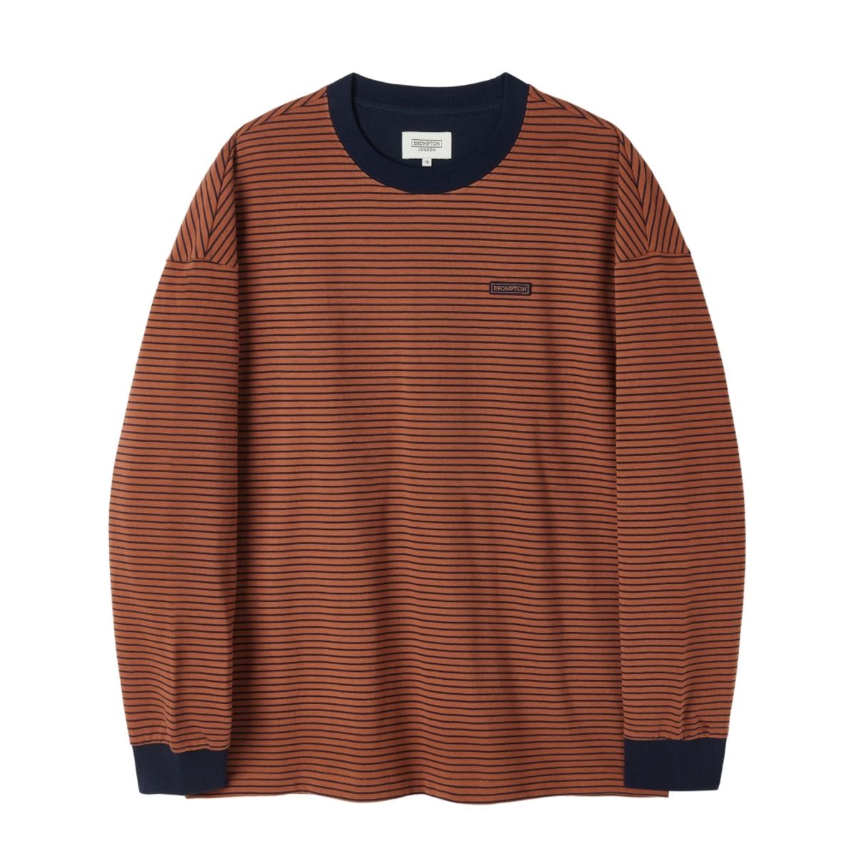 브롬톤 런던(BROMPTON LONDON) STRIPE LONG SLEEVE T-SHIRT - BRICK (P253UTS402)