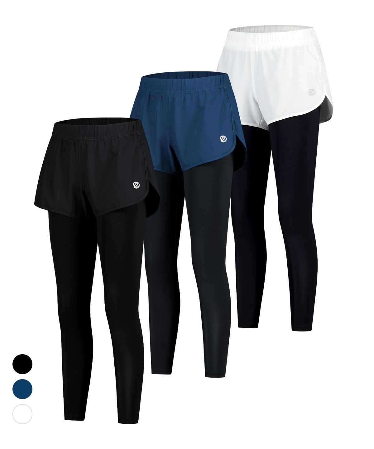 레이지비(LAZYBEE) [2PACK]컴팩트 멀티 스포츠 하의 (짐웨어 러닝 워터) 남녀 W 투인원 레깅스 팬츠(3컬러)