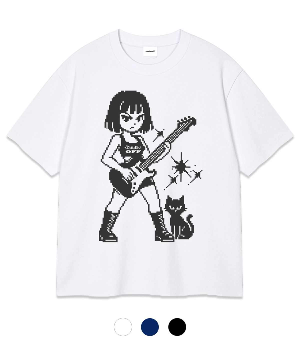 랜덤오프(RANDOMOFF) PIXEL GUITAR KID OVER FIT T-SHIRT (3color)