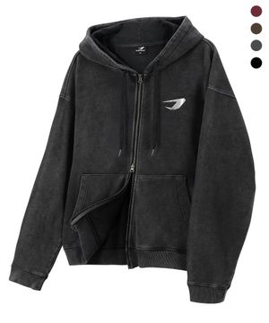 TPU 메탈 심볼 피그먼트 후드 집업_4color