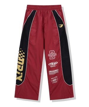 배색 파이핑 레이싱 팬츠_레드