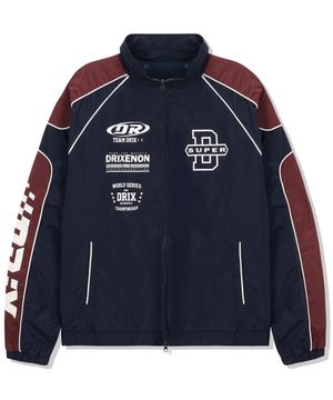 배색 파이핑 레이싱 자켓_네이비