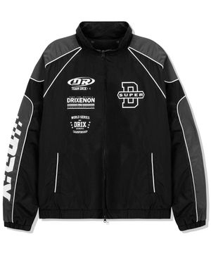 배색 파이핑 레이싱 자켓_블랙