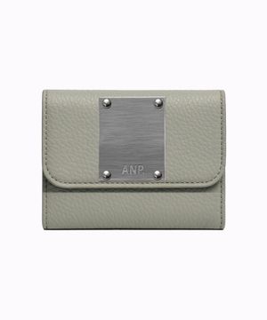 ANP 메탈 로고 아코디언 지갑 라이트 베이지
