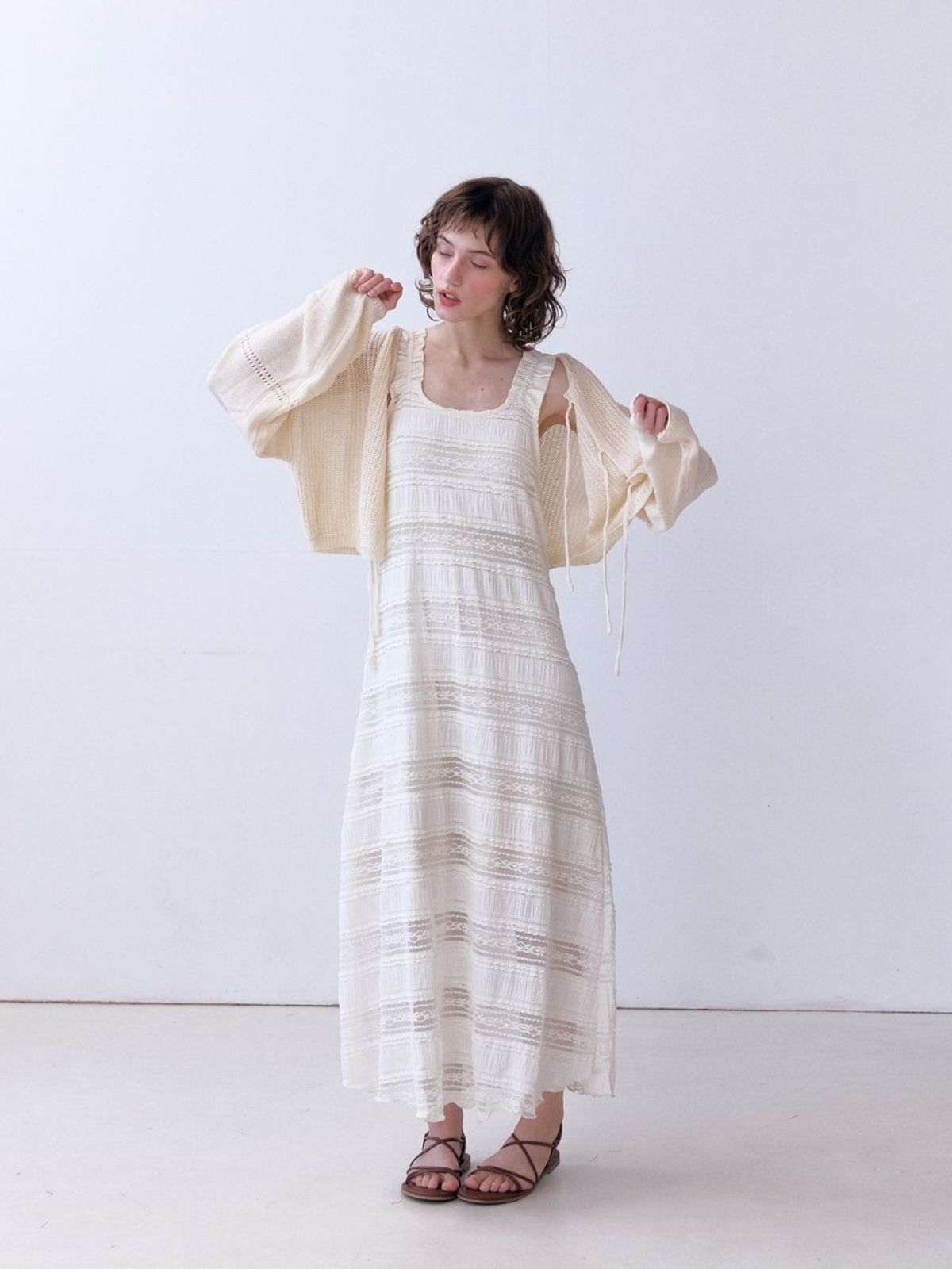 패브릭서울(FABRICSEOUL) lace slip A-line dress