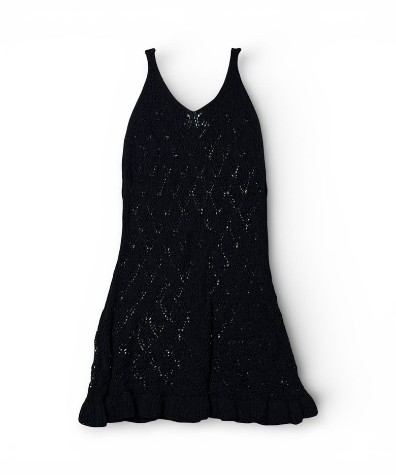 Crochet Knit Dress (Black)