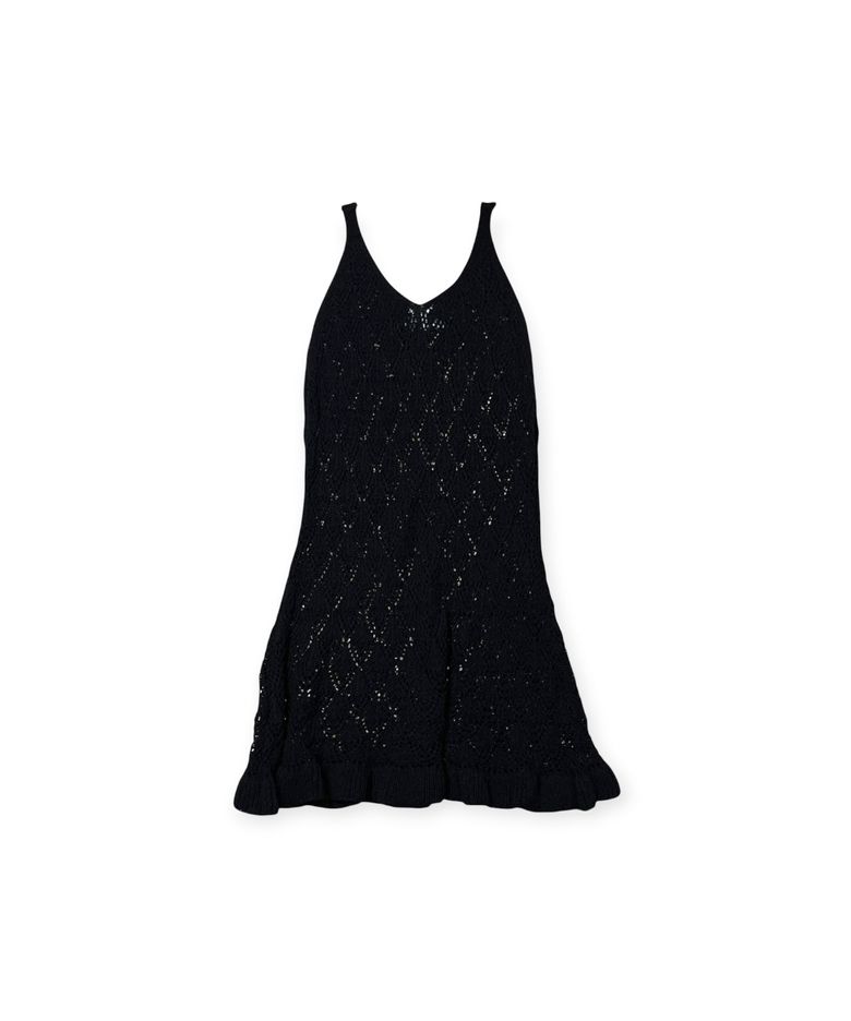 Crochet Knit Dress (Black)
