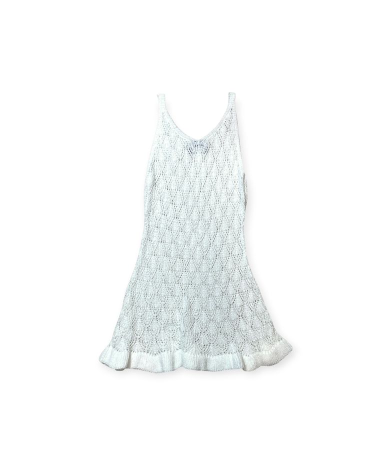 Crochet Knit Dress (Ivory)