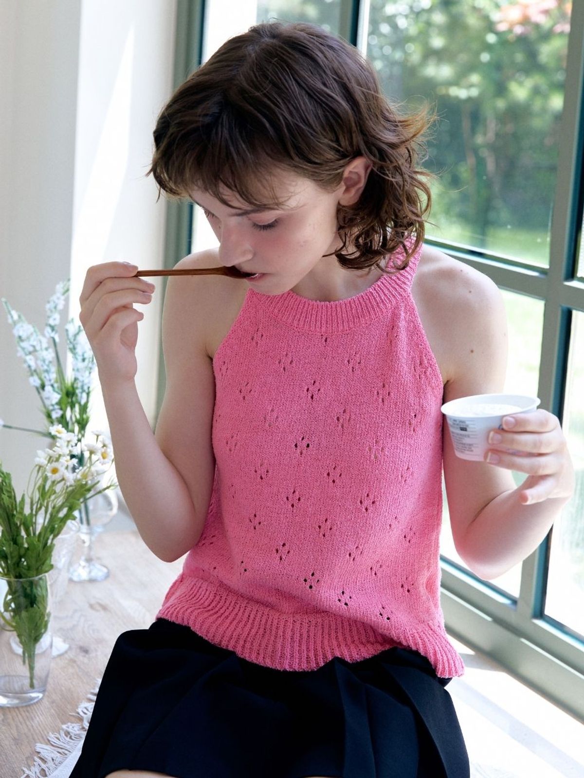패브릭서울(FABRICSEOUL) adorable sleeveless knit_pink