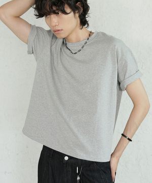 에센셜 크루넥 세미 크롭 티셔츠_3Color