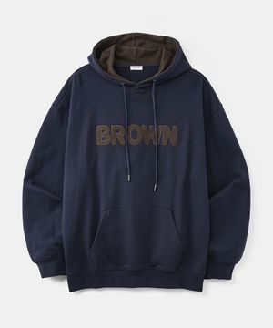 브라운 아플리케 후드 (다크네이비)