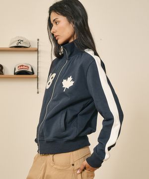 메이플 라인 스웻 집업 (다크네이비)