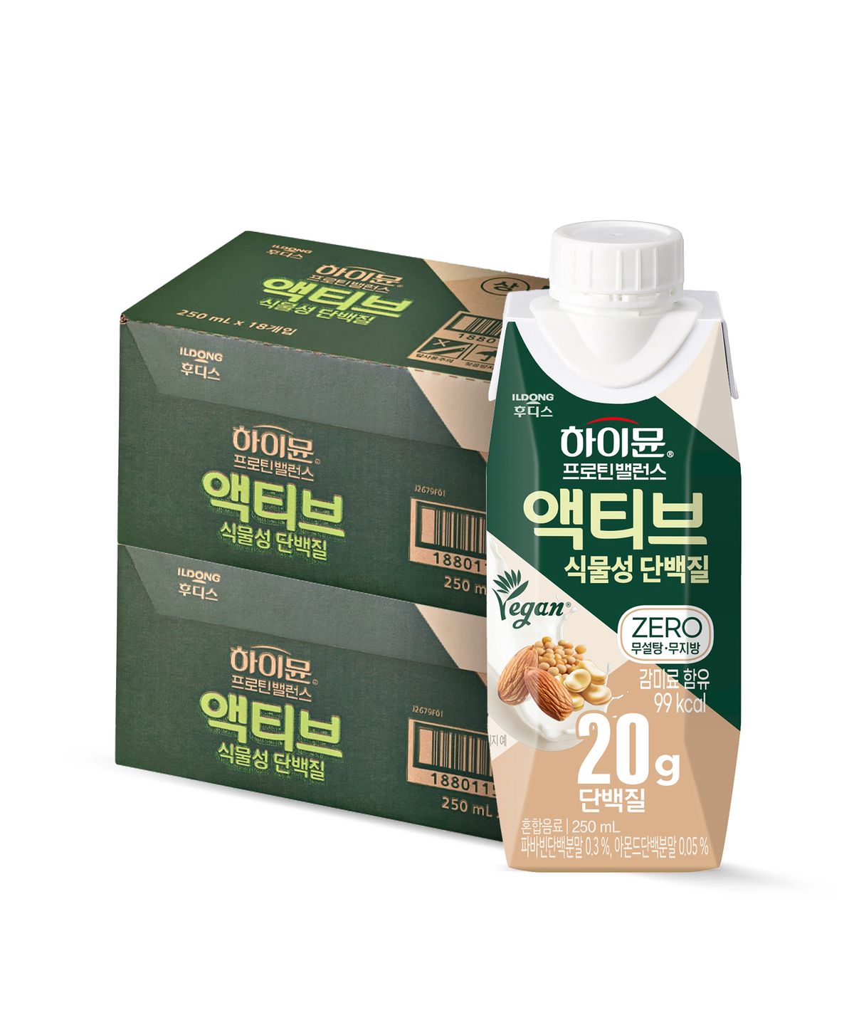 하이뮨(HIMMUNE) 프로틴 밸런스 액티브 식물성 제로 18입 2박스
