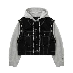 스웻 후드 데님 재킷 Black (DSFDVJK13)