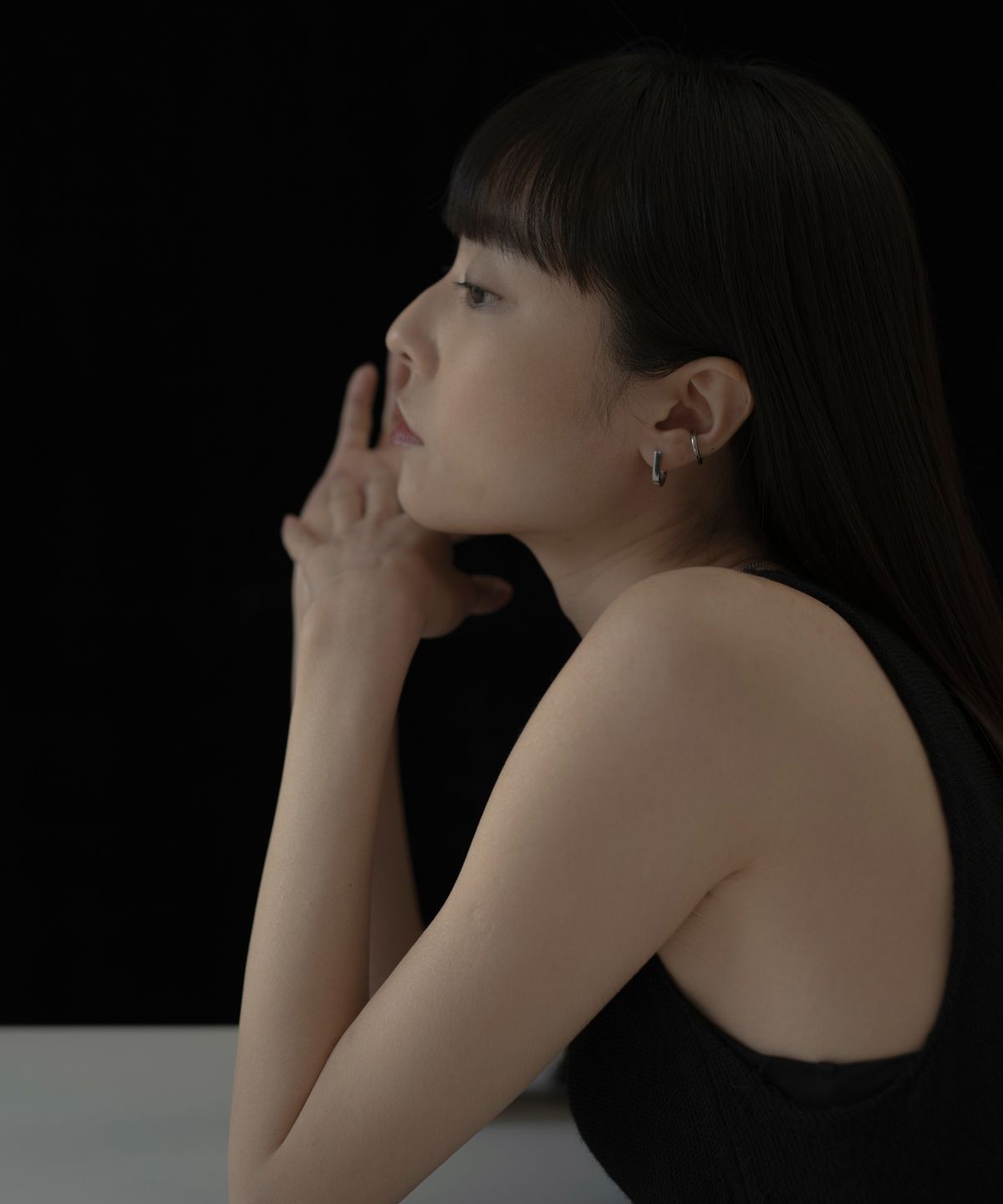 노비스도쿄(NOVICE TOKYO) 오픈 후프 이어 커프 Open Hoop Ear Cuff［Stainless］ / Silver