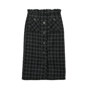 타슬 장식 트위드 포켓 스커트 Black (DSFDVSK01)