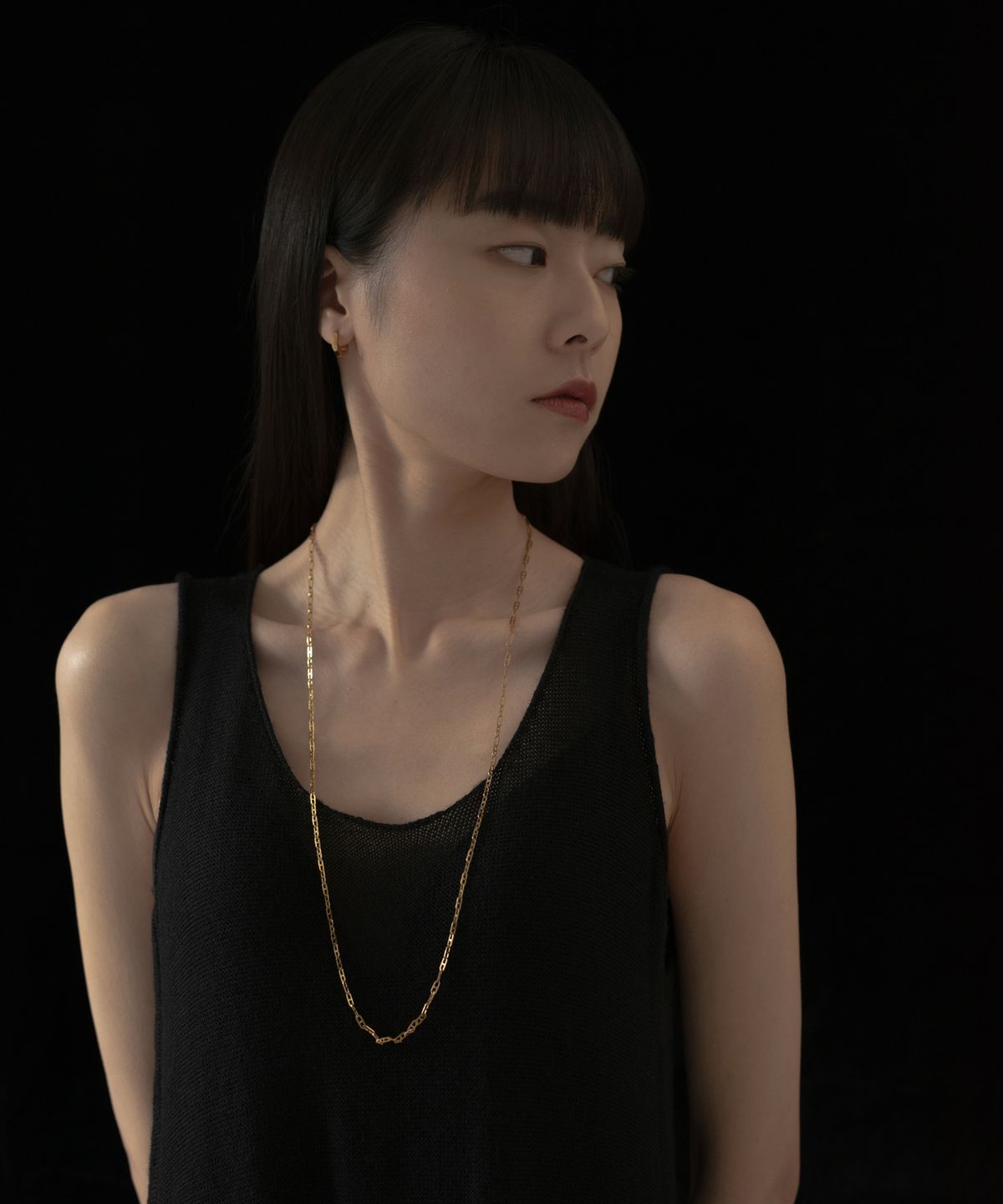 노비스도쿄(NOVICE TOKYO) 오벌 체인 롱 목걸이 Oval Chain Long Necklace［Stainless］ / Gold
