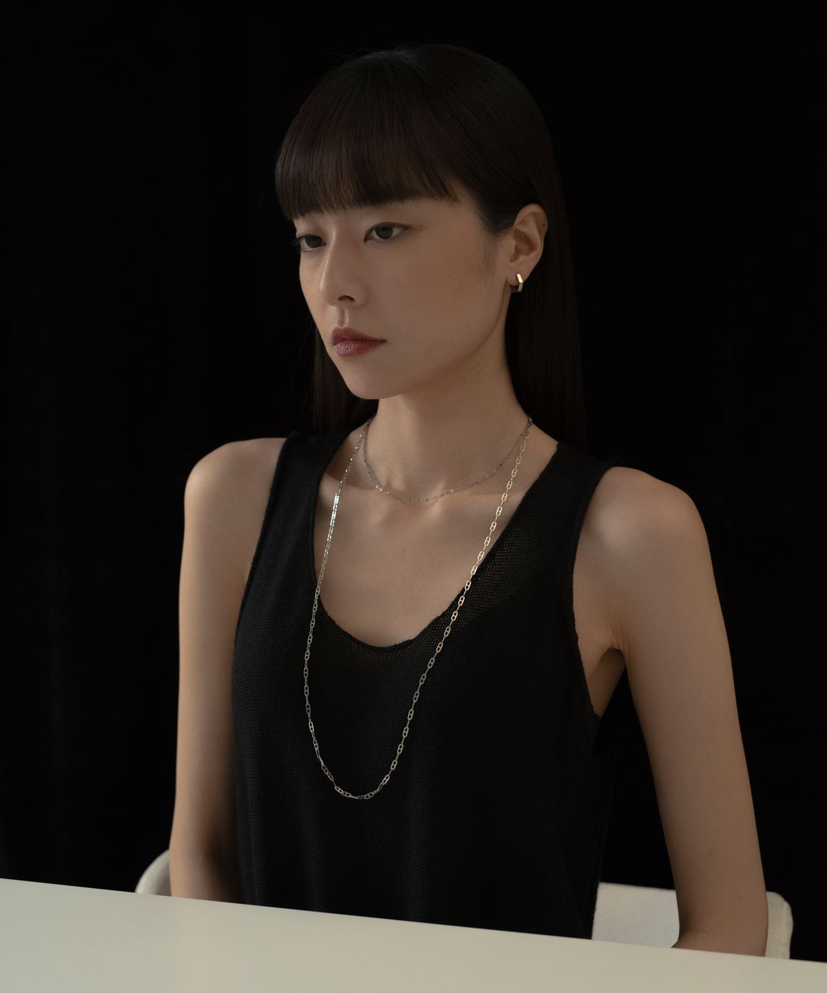 노비스도쿄(NOVICE TOKYO) 페탈 체인 목걸이 Petal Chain Necklace［Stainless］ / Silver