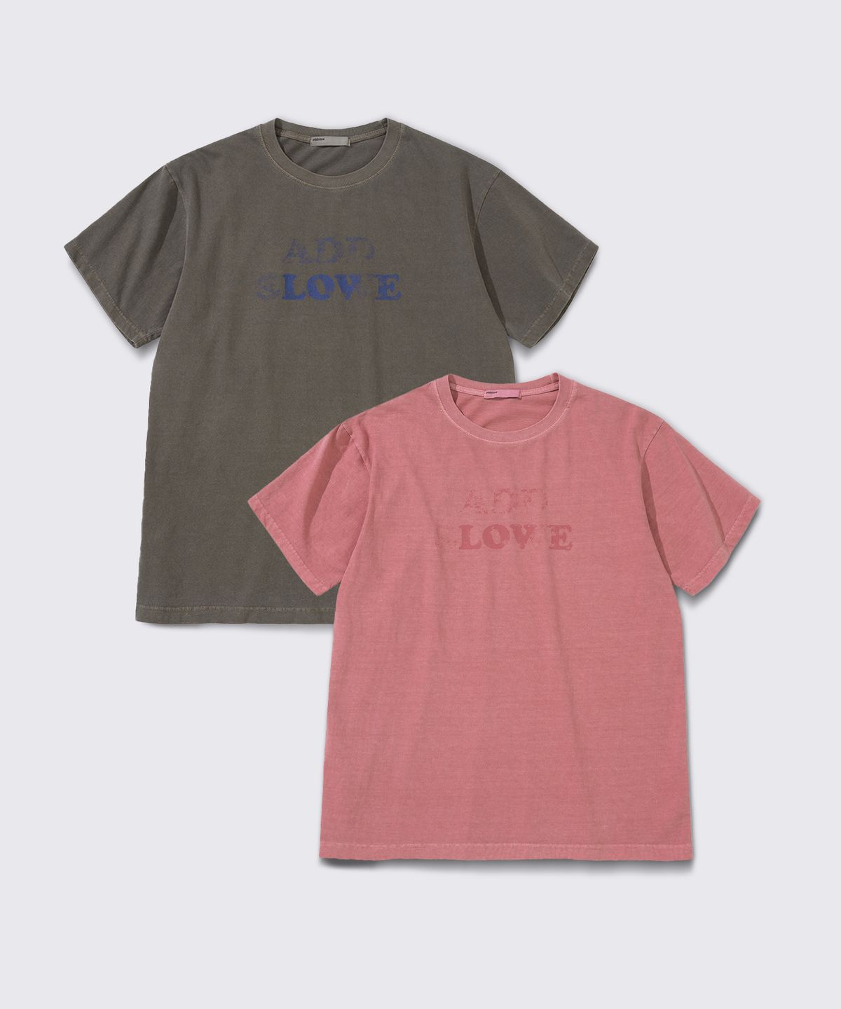 애드슬로우(ADDSLOW) [2PACK] Vintage Washed LOVE T-Shirt Couple 2PACK