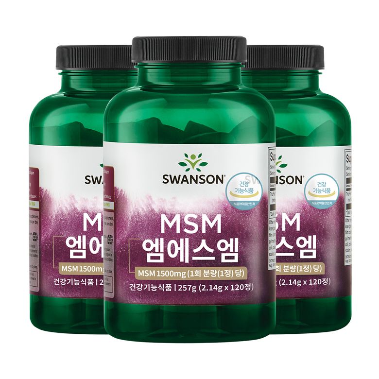 MSM 엠에스엠 1500mg 120정 3통 (360일분)