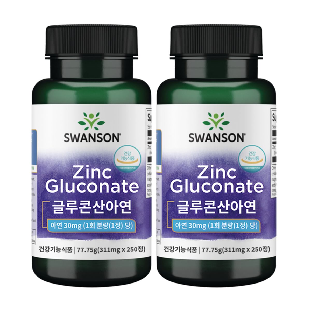 스완슨(SWANSON) 글루콘산 아연 30mg 250정 2병 (500일분)