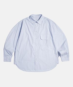 Vintage Stripe Flap Pocket Shirt White