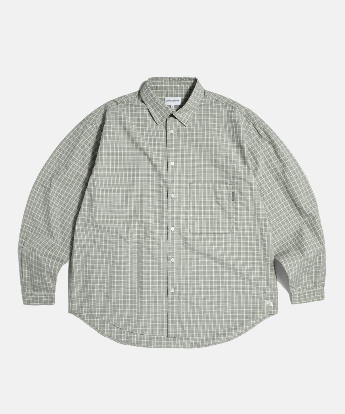 에스피오나지(ESPIONAGE) Grandpa Check Comfy Shirt Grey