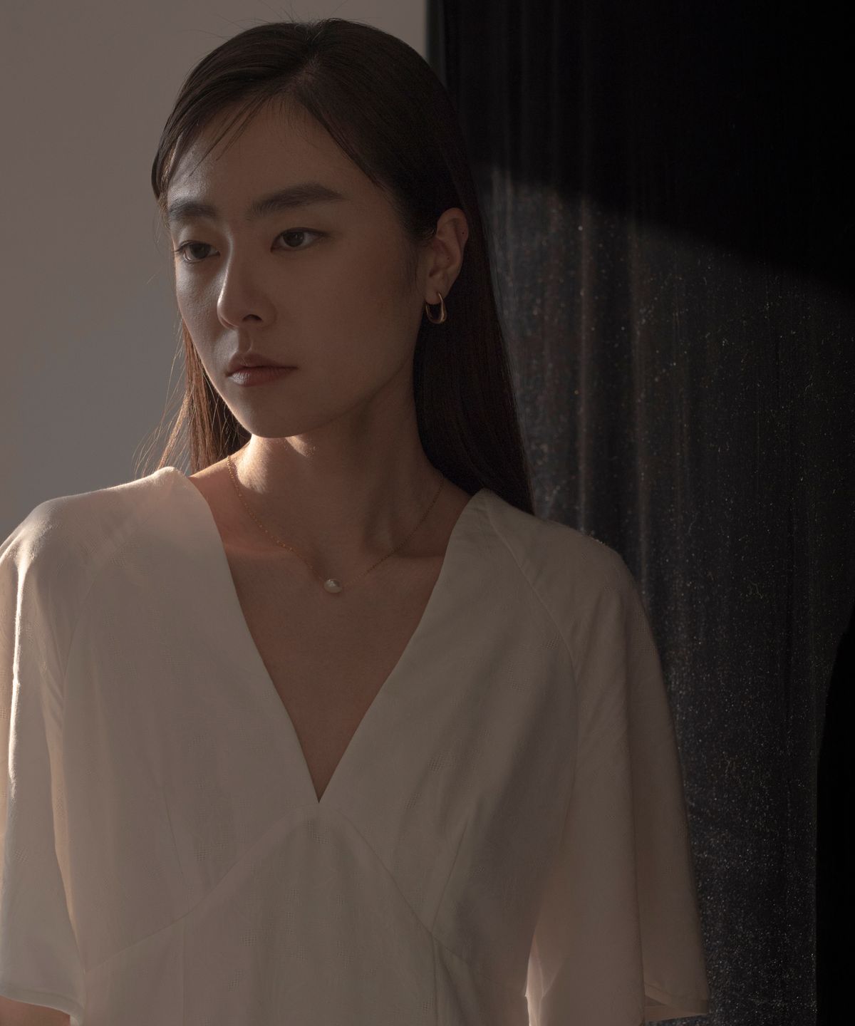 노비스도쿄(NOVICE TOKYO) 싱글 바로크 진주 목걸이 Single Baroque Pearl Necklace [Stainless] / Gold