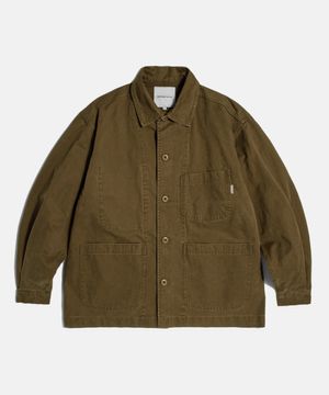 French Wide Work Jacket (Moleskin) Washed Brown