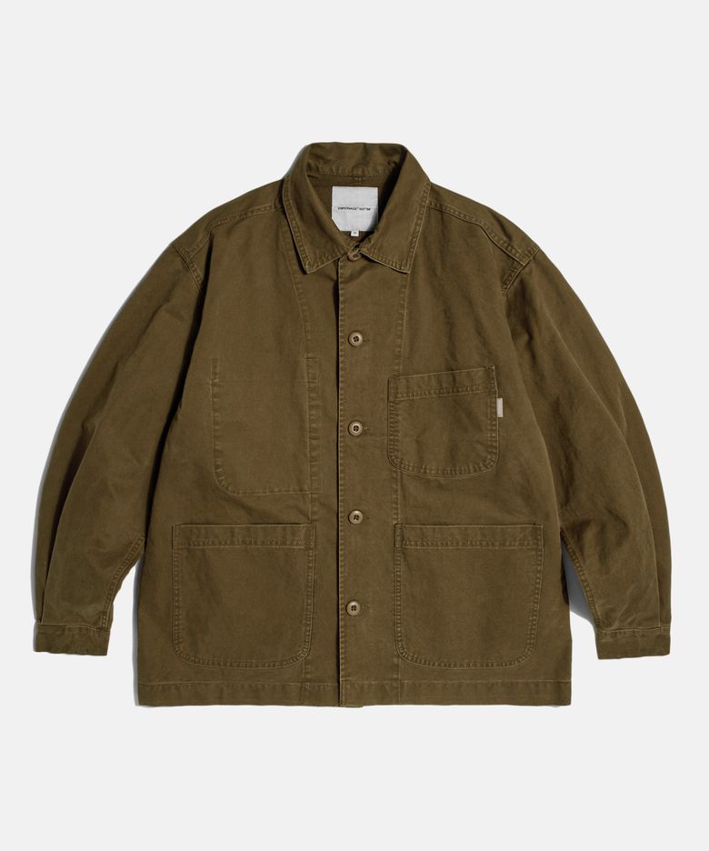 French Wide Work Jacket (Moleskin) Washed Brown
