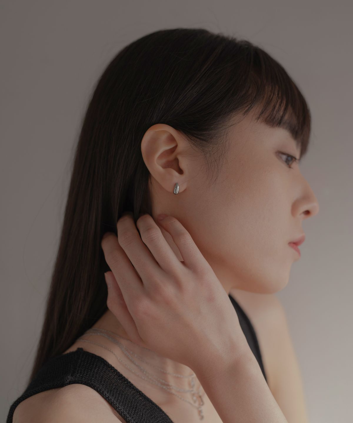 노비스도쿄(NOVICE TOKYO) 타이니 드롭 피어스 Tiny Drop Pierce [Stainless] / Silver