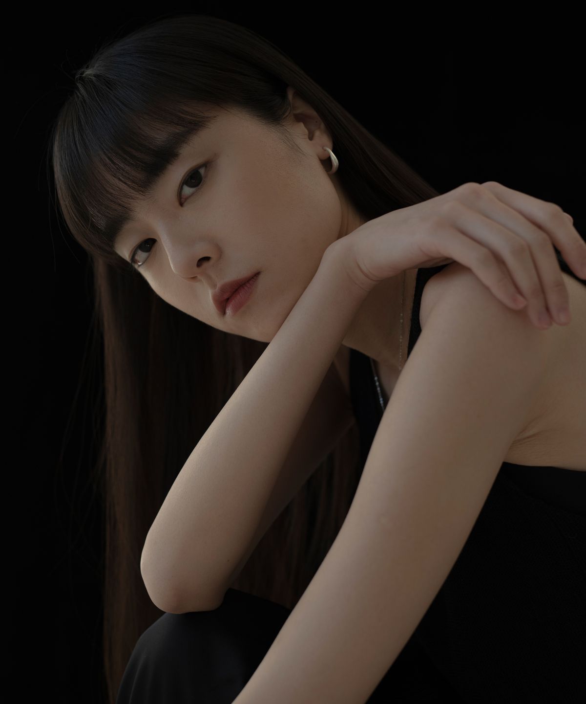 노비스도쿄(NOVICE TOKYO) 빈티지 뉘앙스 후프 피어스 Vintage Nuance Hoop Pierce / Silver