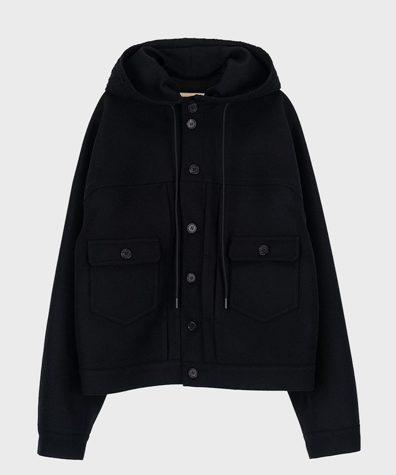 BLACK DETACHABLE HOODED TYPE II JACKET