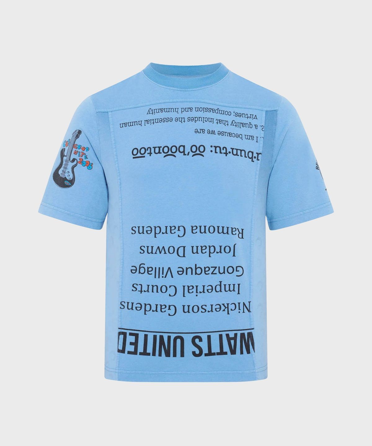 마린 세르(MARINE SERRE) (M) 리제너레이티드 그래픽 레귤러 핏 티셔츠 라이트 블루 REGENERATED GRAPHIC T-SHIRTS REGULAR FIT T-SHIRT BL05 LIGHT BLUE